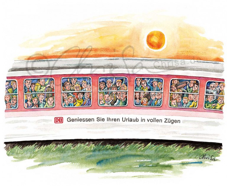 Cartoon Satire Humor In vollen Zügen Deutsche Bahn Service Reisen Urlaub Hans Christian 