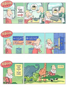 Cartoon-Serie für "Markt & Reise", Kunden-Magazin der Deutschen Bahn, Werbung
